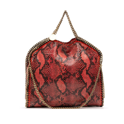 Stella McCartney Falabella – Borsa a Tracolla Pieghevole in Effetto Serpente Arancione - Etoilux