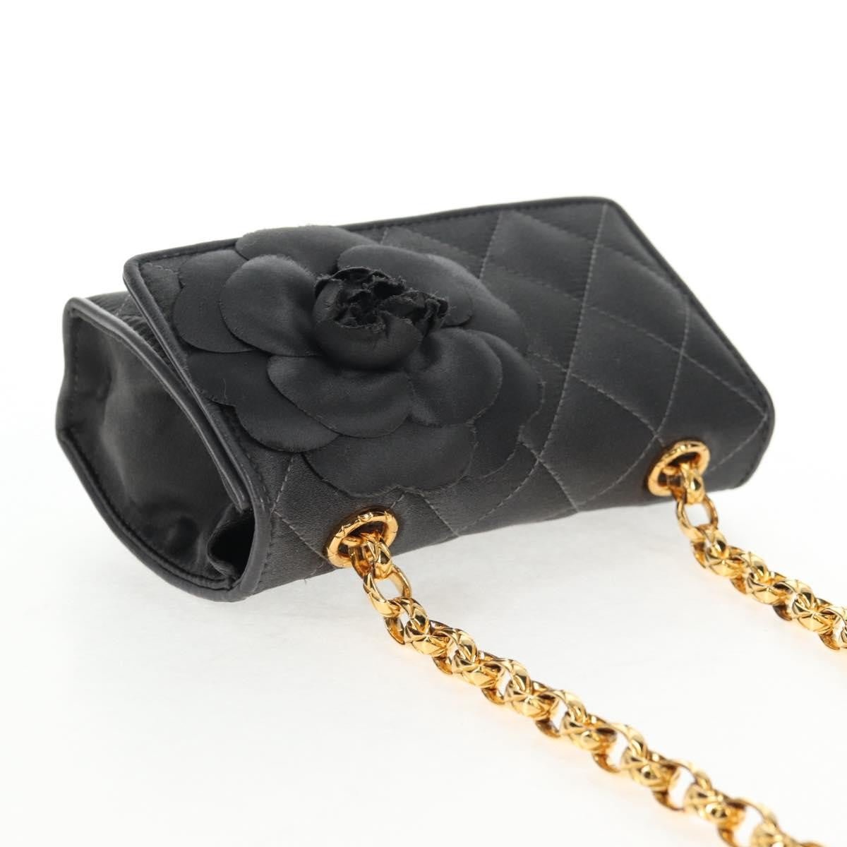Chanel Mini Flap Bag Vintage Camellia Raso Nero – 15 cm - Etoilux