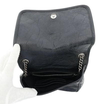 Saint Laurent Borsa a tracolla con catena Saint Laurent Niki in pelle SAINT LAURENT PARIS Nero - Etoilux