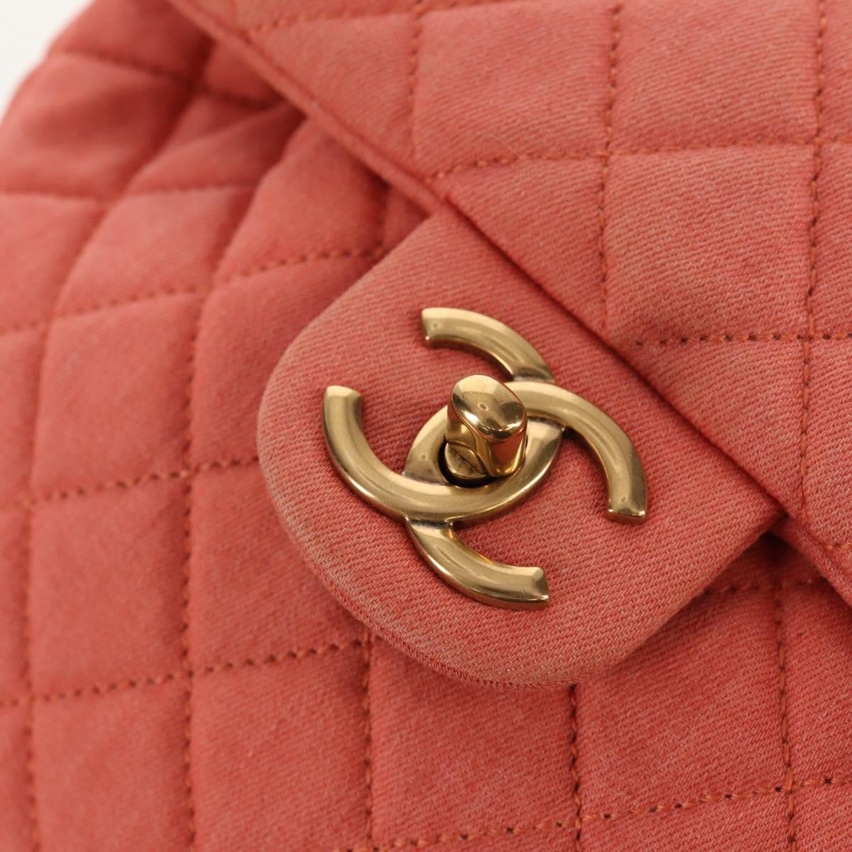 Chanel Zaino Denim Trapuntato Corallo Hardware Dorato – 20 cm - Etoilux