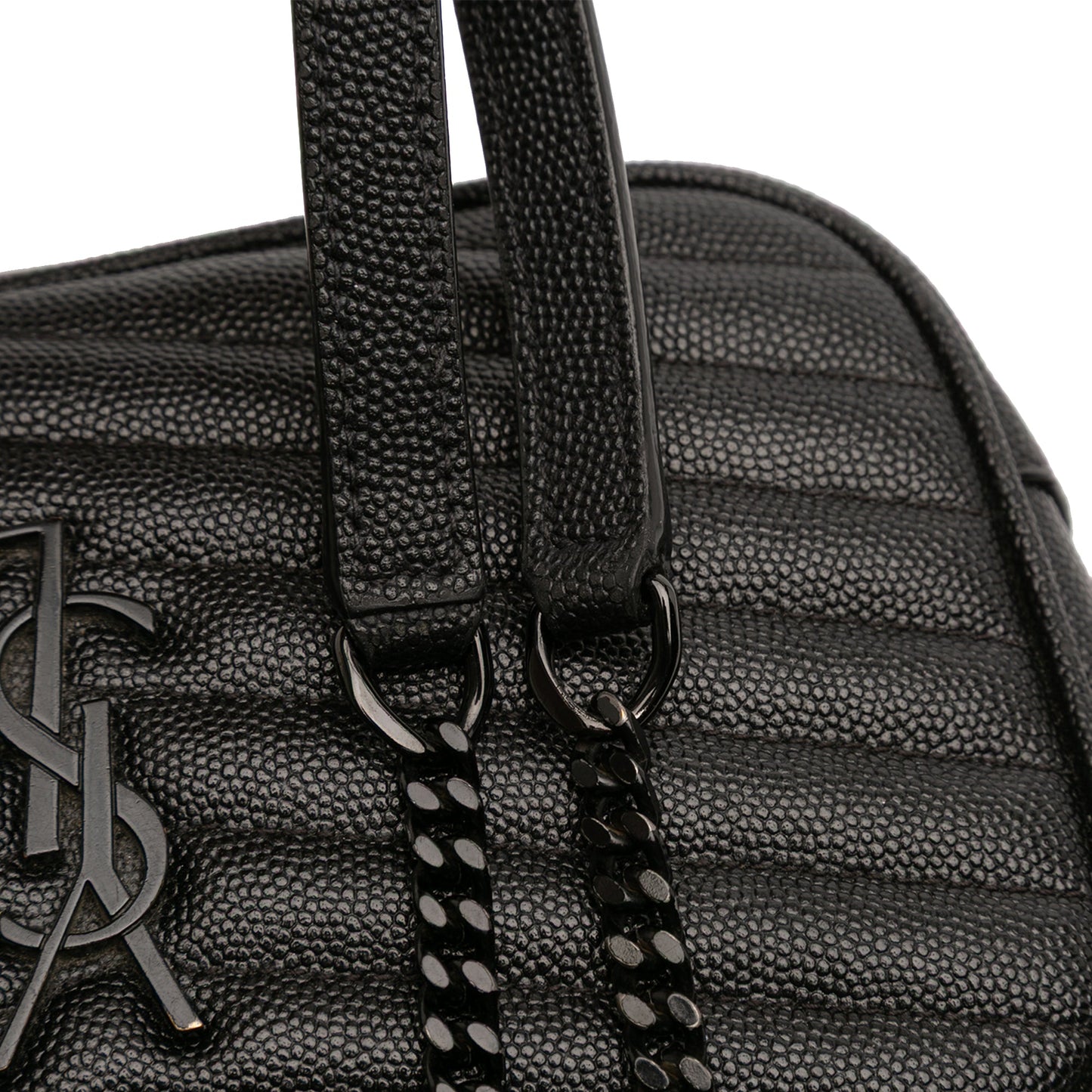 Saint Laurent – Lou Camera Bag Mini Monogram in pelle Grain de Poudre nera - Etoilux