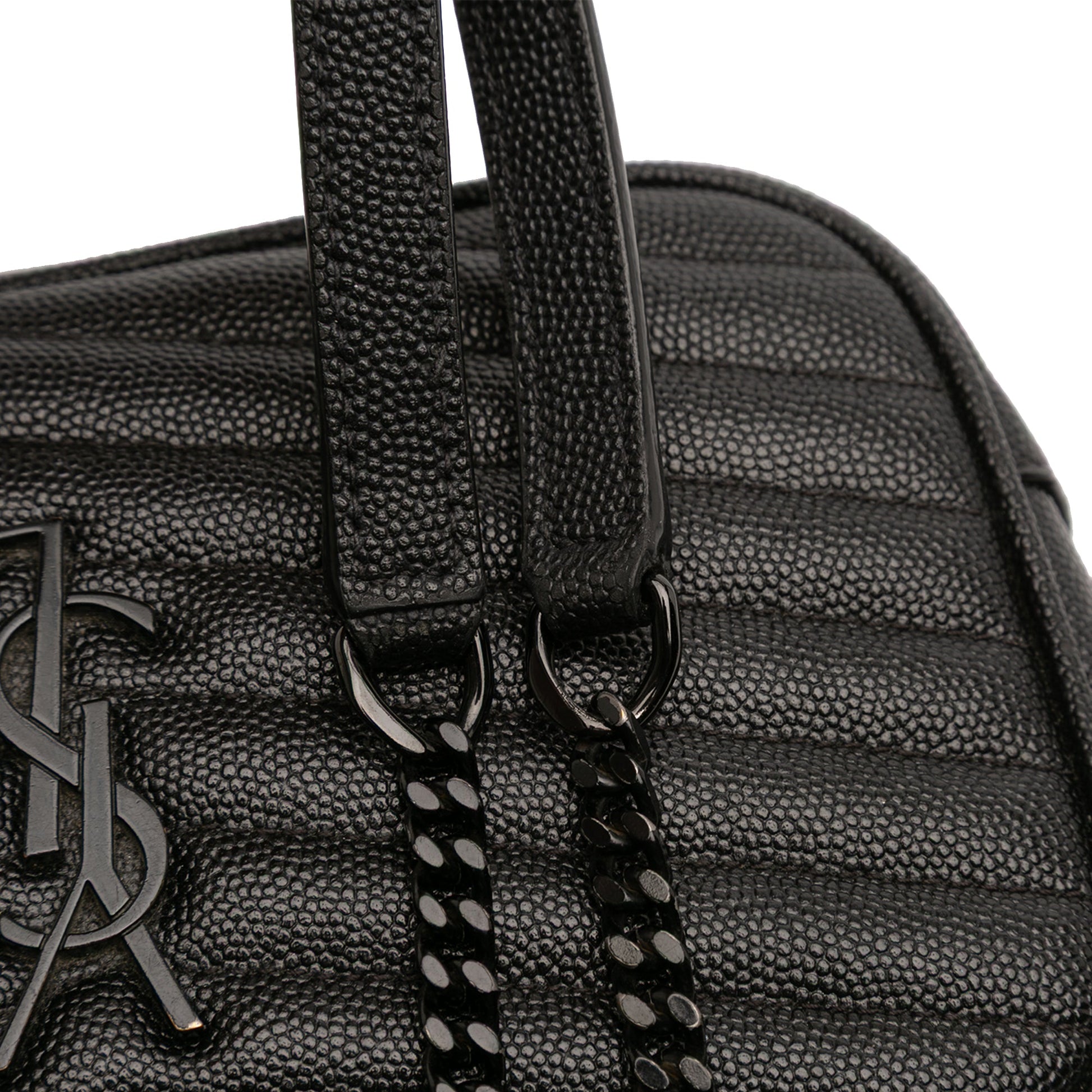 Saint Laurent – Lou Camera Bag Mini Monogram in pelle Grain de Poudre nera - Etoilux