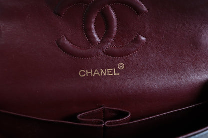 Chanel Classic Double Flap Medium Vintage Agnello Nero Hardware Dorato – 25 cm - Etoilux