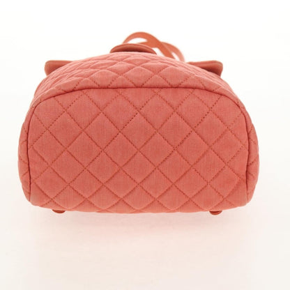 Chanel Zaino Denim Trapuntato Corallo Hardware Dorato – 20 cm - Etoilux