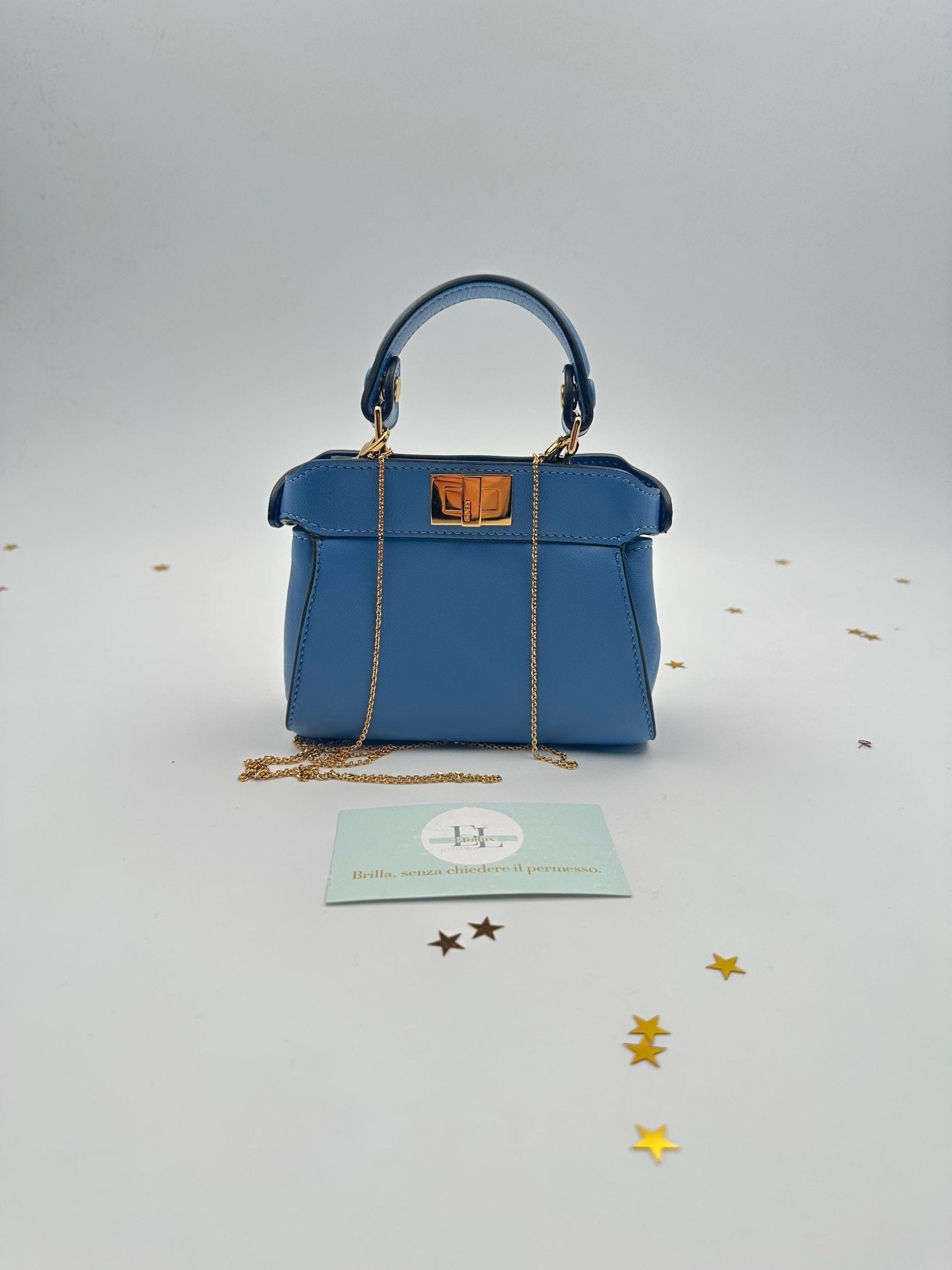 Fendi Nano Peekaboo – Pelle Azzurra - Etoilux