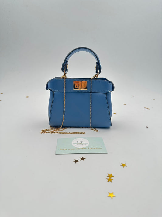 Fendi Nano Peekaboo – Pelle Azzurra - Etoilux