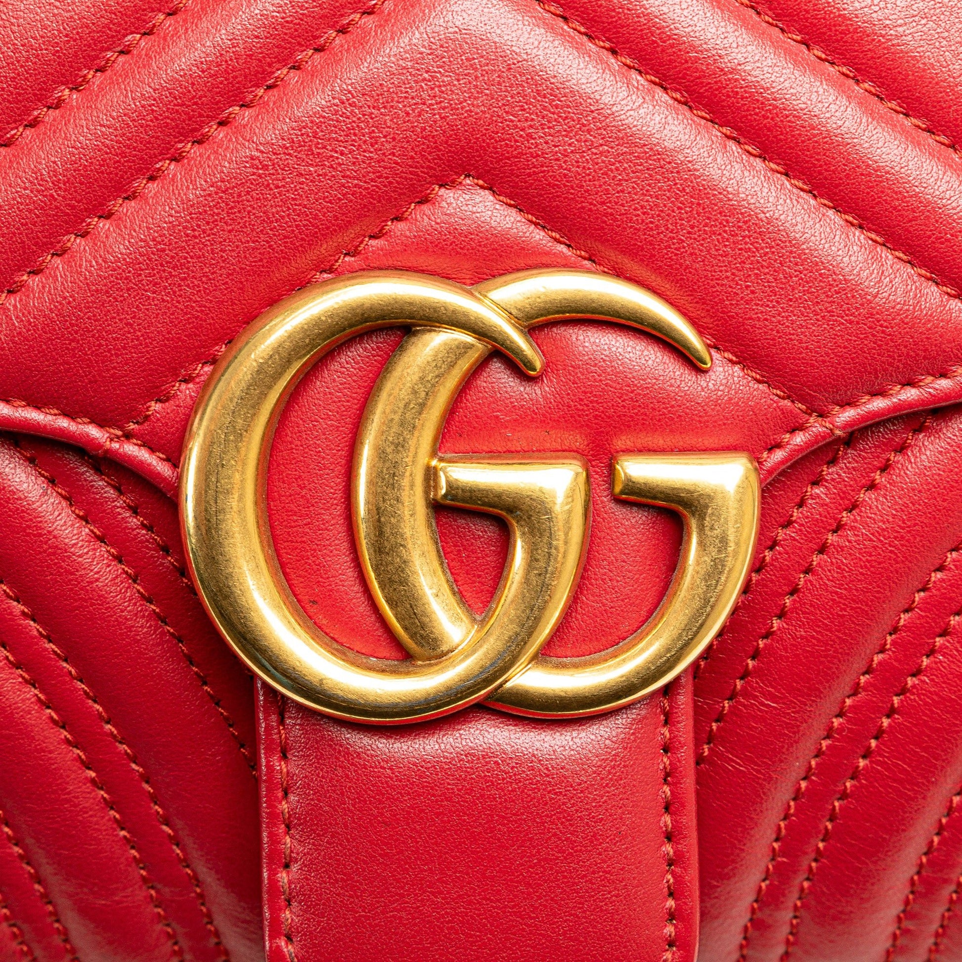 Gucci GG Marmont Small – Pelle Matelassé Rossa - Etoilux