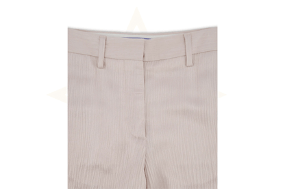 Off - White Pantaloni eleganti a gamba dritta in raso a coste rosa chiaro Off - White, taglia IT 38 (UK 6) - Etoilux