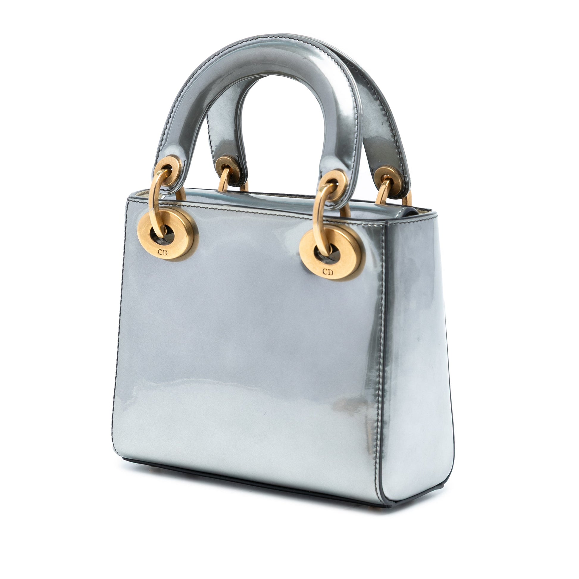 Dior Mini Lady Dior – Vernice Metallizzata Argento (2018) - Etoilux