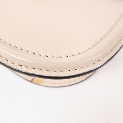 GUCCI Cowhide Leather Totem Butterfly Shoulder Bag Beige - Etoilux