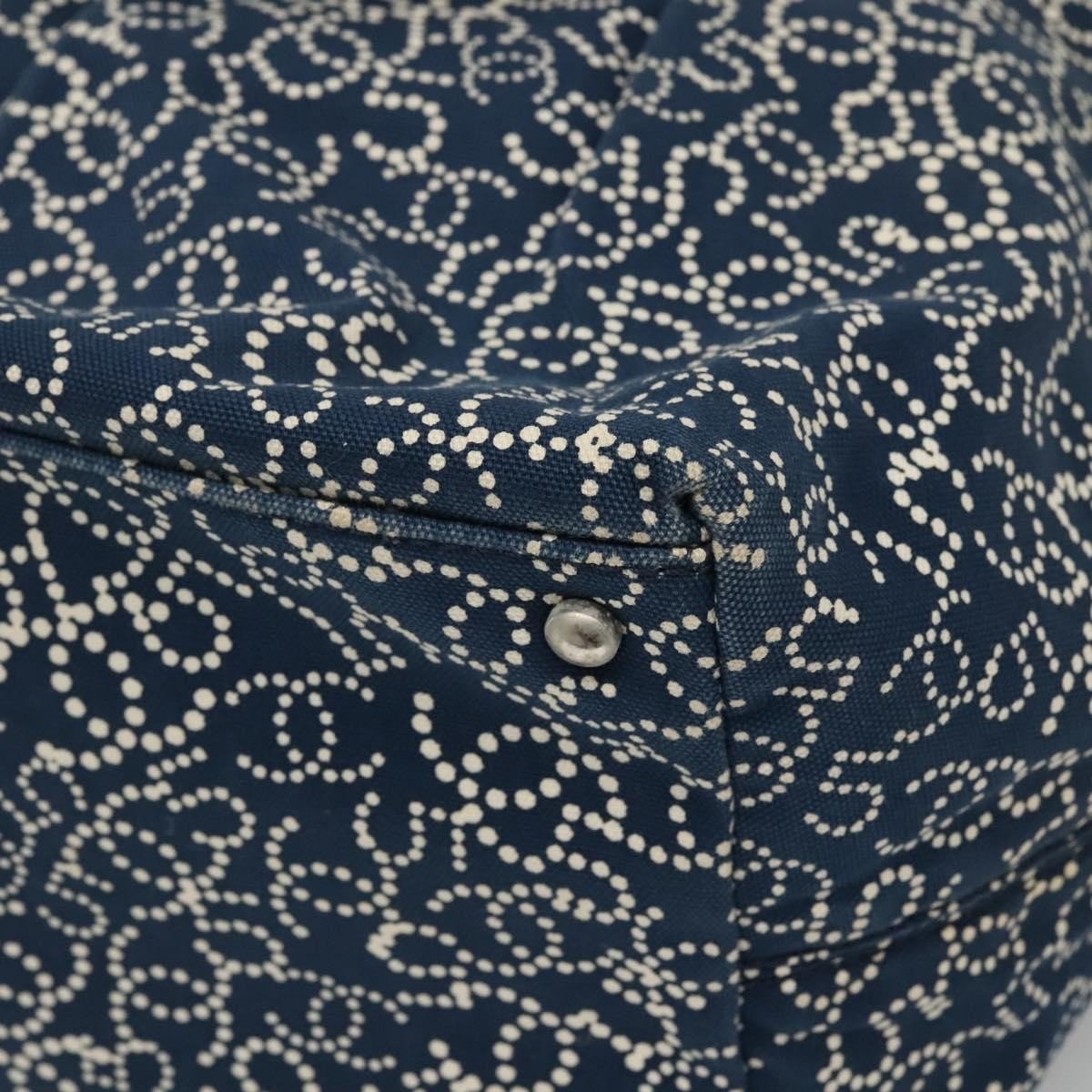 Chanel Vintage Tote Grande in Tela Stampata CC – Blu Navy - Etoilux