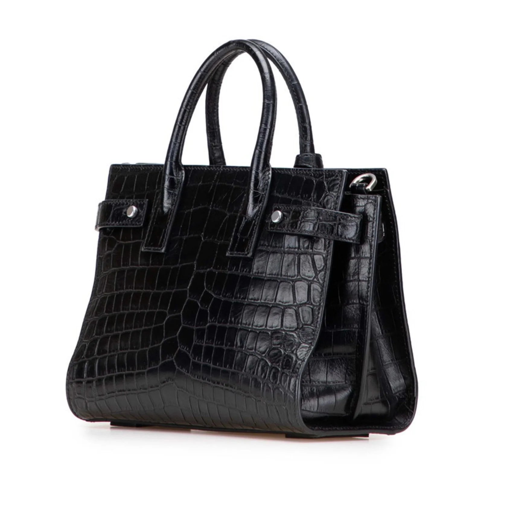 Saint Laurent Sac de Jour Nano – Pelle Nero Coccodrillo - Etoilux