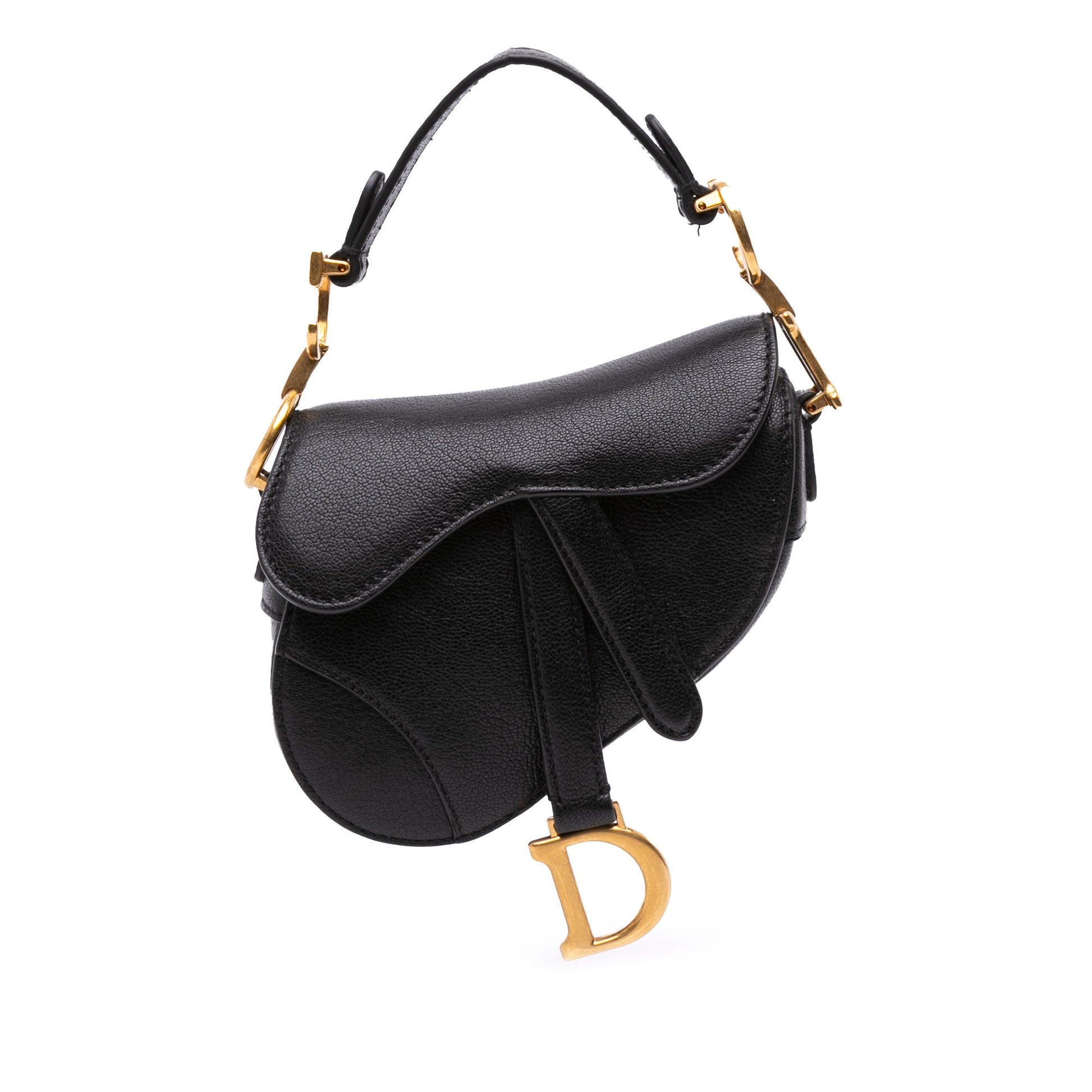 Dior Saddle Bag in Pelle di Capra Nera – Mini Size (2021) - Etoilux