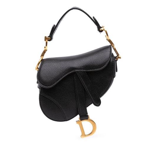 Dior Saddle Bag in Pelle di Capra Nera – Mini Size (2021) - Etoilux