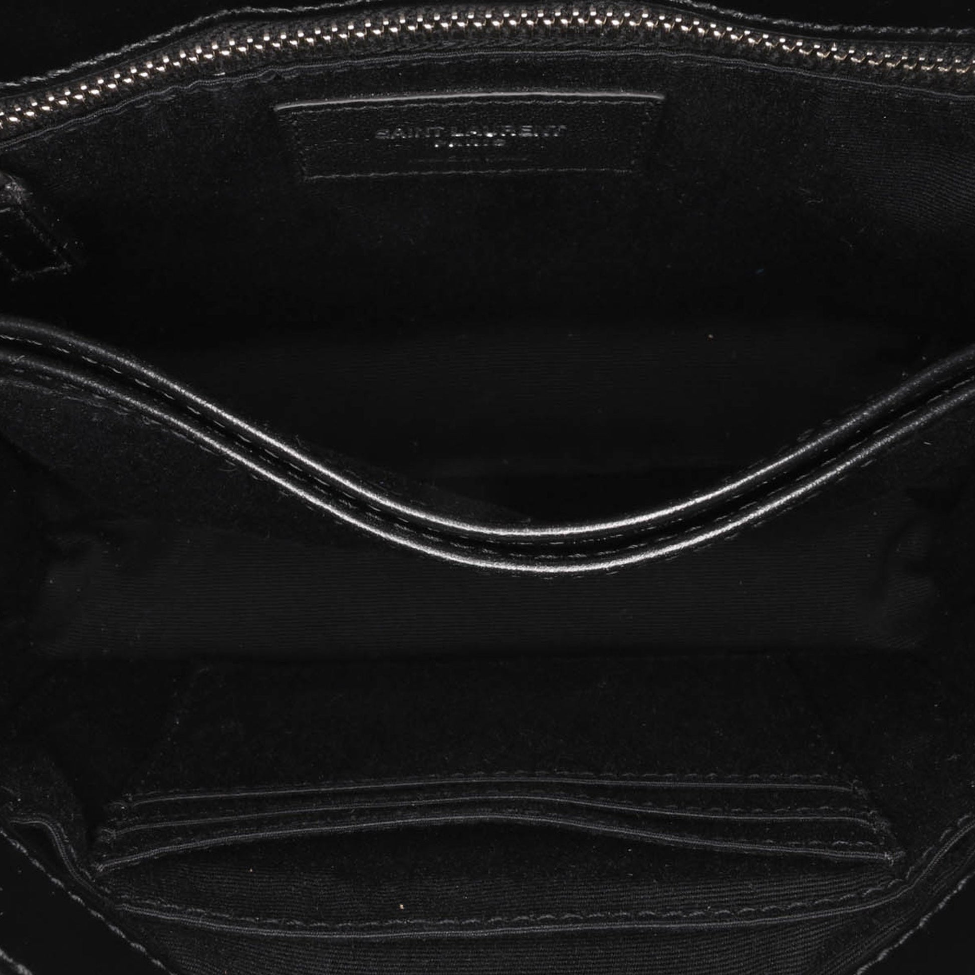 Saint Laurent Loulou Toy in Cotone Bandana Nero con Dettagli in Rafia – 2018 - Etoilux