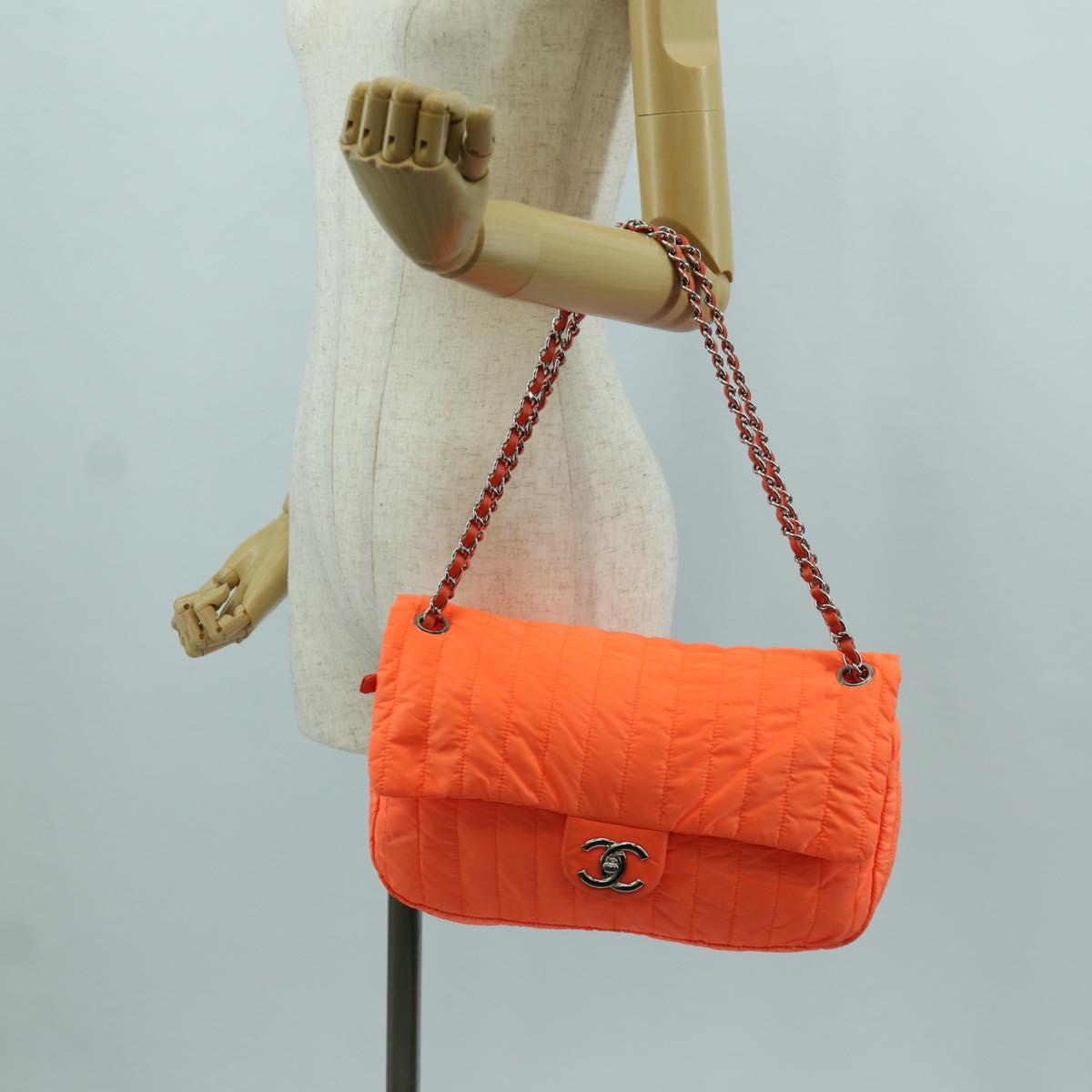 Chanel Coco Cocoon Flap Nylon Arancio Neon – Hardware Argento – 29 cm - Etoilux