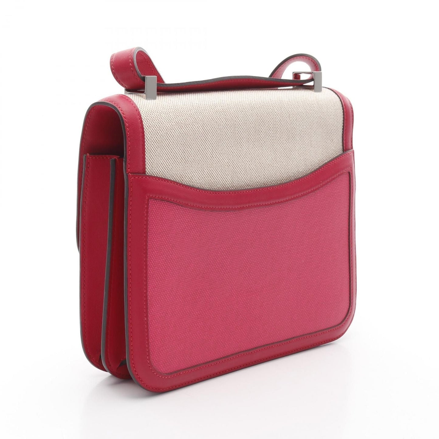 Hermès Constance 3 24 Toile H Berline & Swift Rose Shocking – 23,5 cm - Etoilux