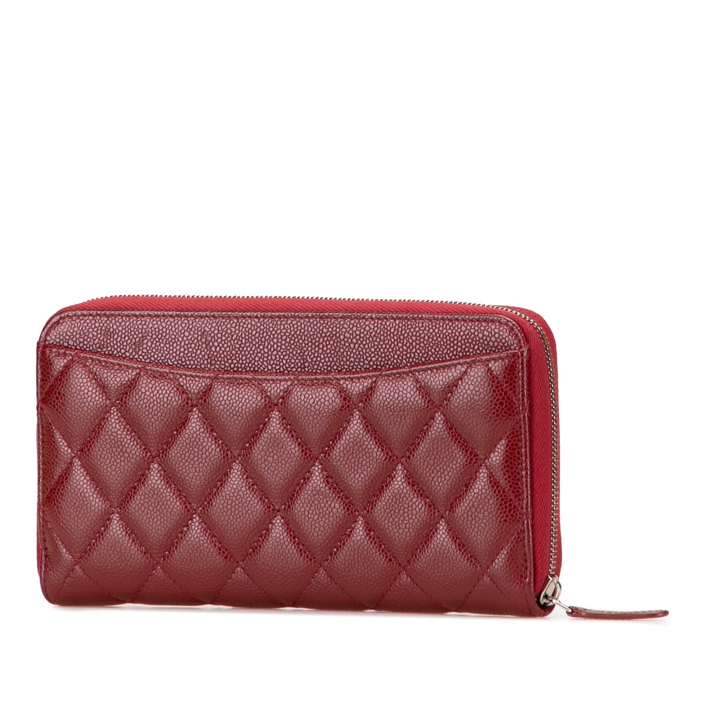 Chanel – Portafoglio Zip Around in Pelle Caviar Rosso (2020) - Etoilux