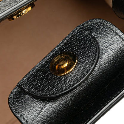 Gucci – Diana Mini in pelle nera con manici in bambù – 16 x 20 x 9 cm - Etoilux