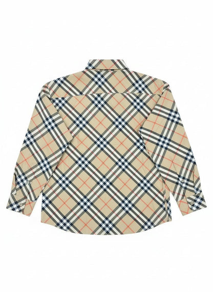 Burberry Camicia in Cotone Motivo Check Beige – Nuova con Cartellino - Etoilux