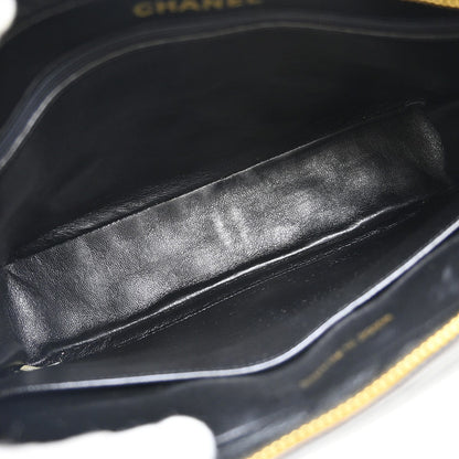 Chanel Vintage Flap a Spalla – Agnello Trapuntato Nero · 27 cm - Etoilux