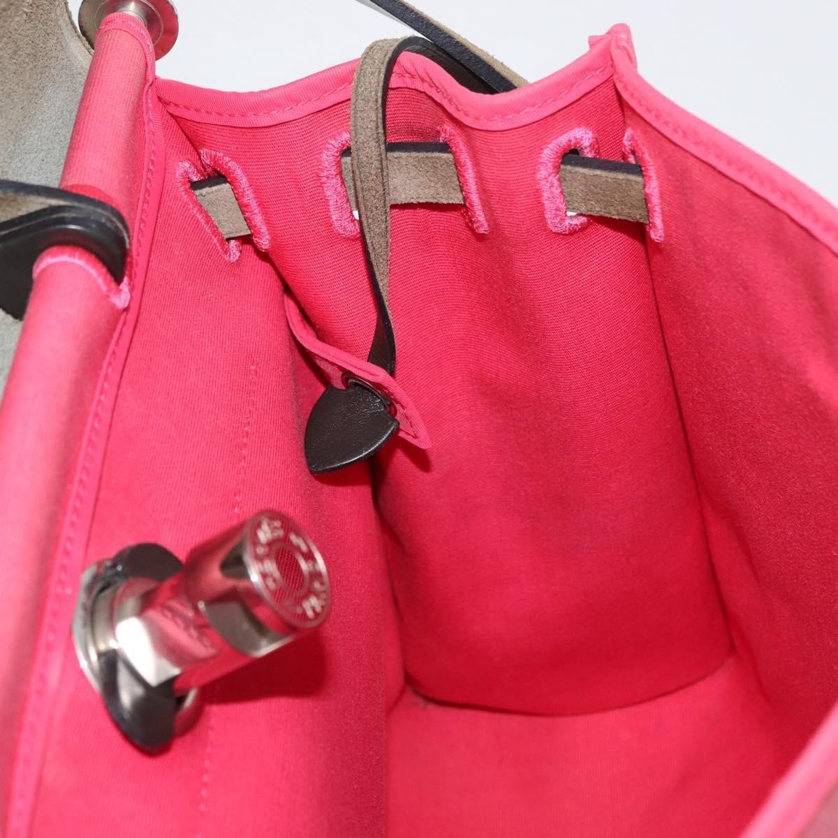 Hermès Herbag Zip 31 – Toile Rose & Cuir Vache Hunter Noir – Hardware Palladio - Etoilux