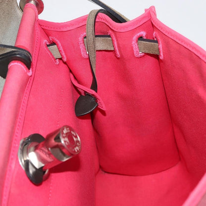 Hermès Herbag Zip 31 – Toile Rose & Cuir Vache Hunter Noir – Hardware Palladio - Etoilux