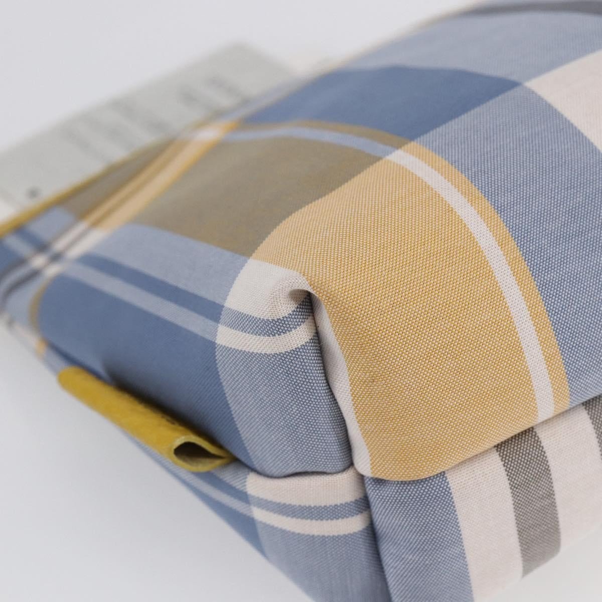 Burberry Nova Check Pochette in Tela Canvas Azzurra e Giallo Senape — Small - Etoilux