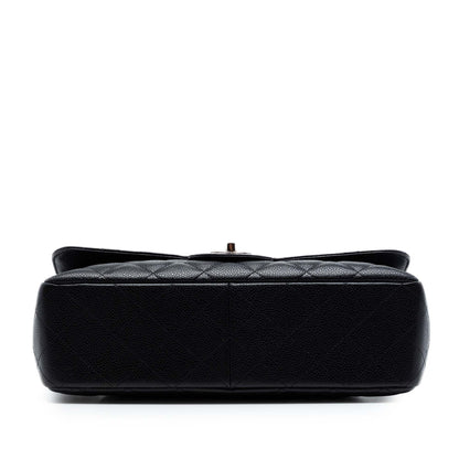 Chanel Classic Flap Jumbo Pelle Caviar Nera 2009 - 2010 – 30 cm - Etoilux