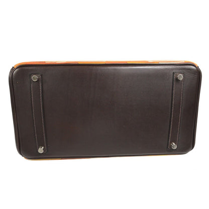 Hermès – Birkin 35 in Pelle Marrone con Inserti Tressé Multicolor - Etoilux