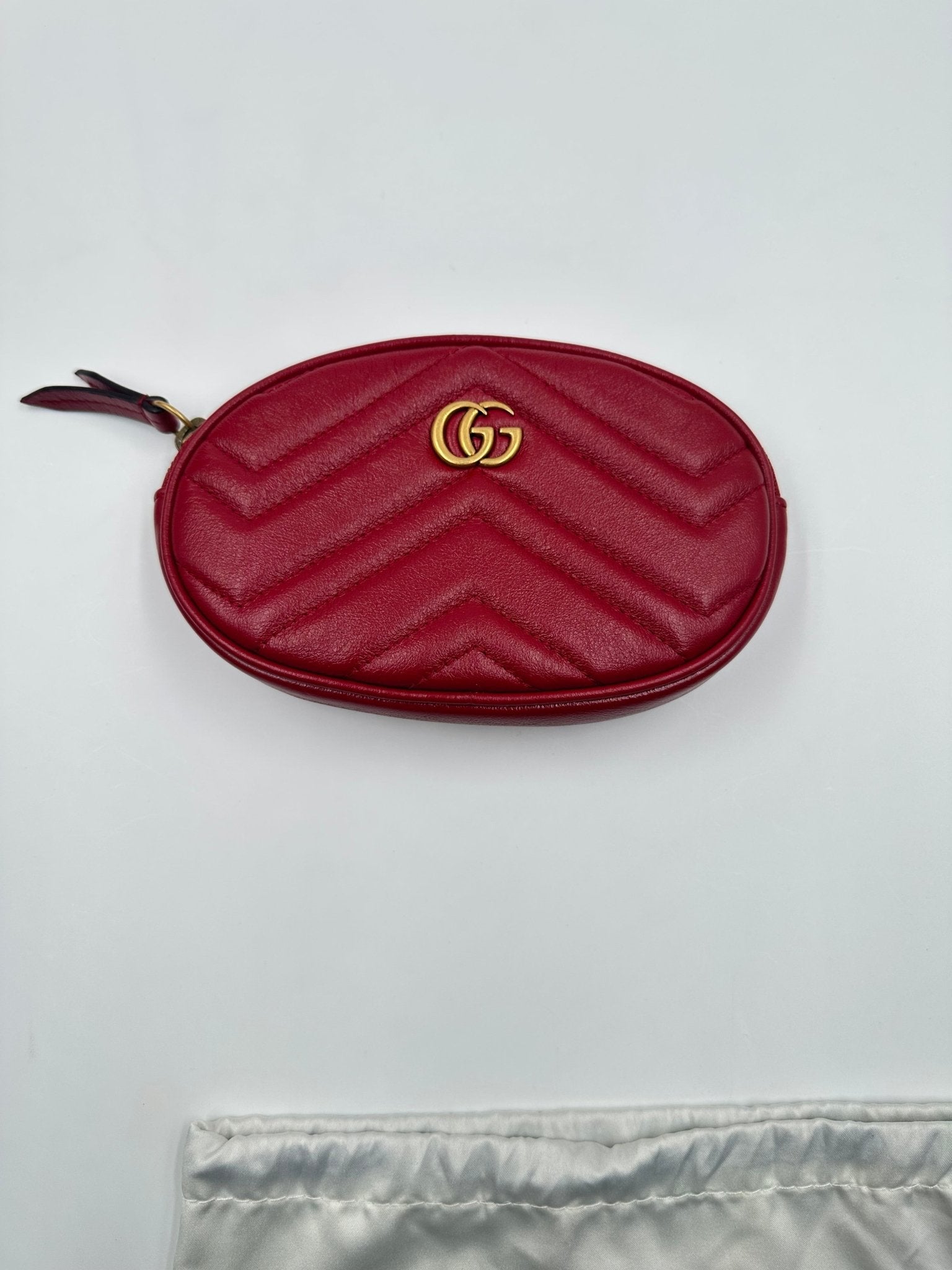 Gucci GG Marmont Multi Pochette Belt Bag Pelle Matelassé Rossa – Set 3 Pezzi - Etoilux