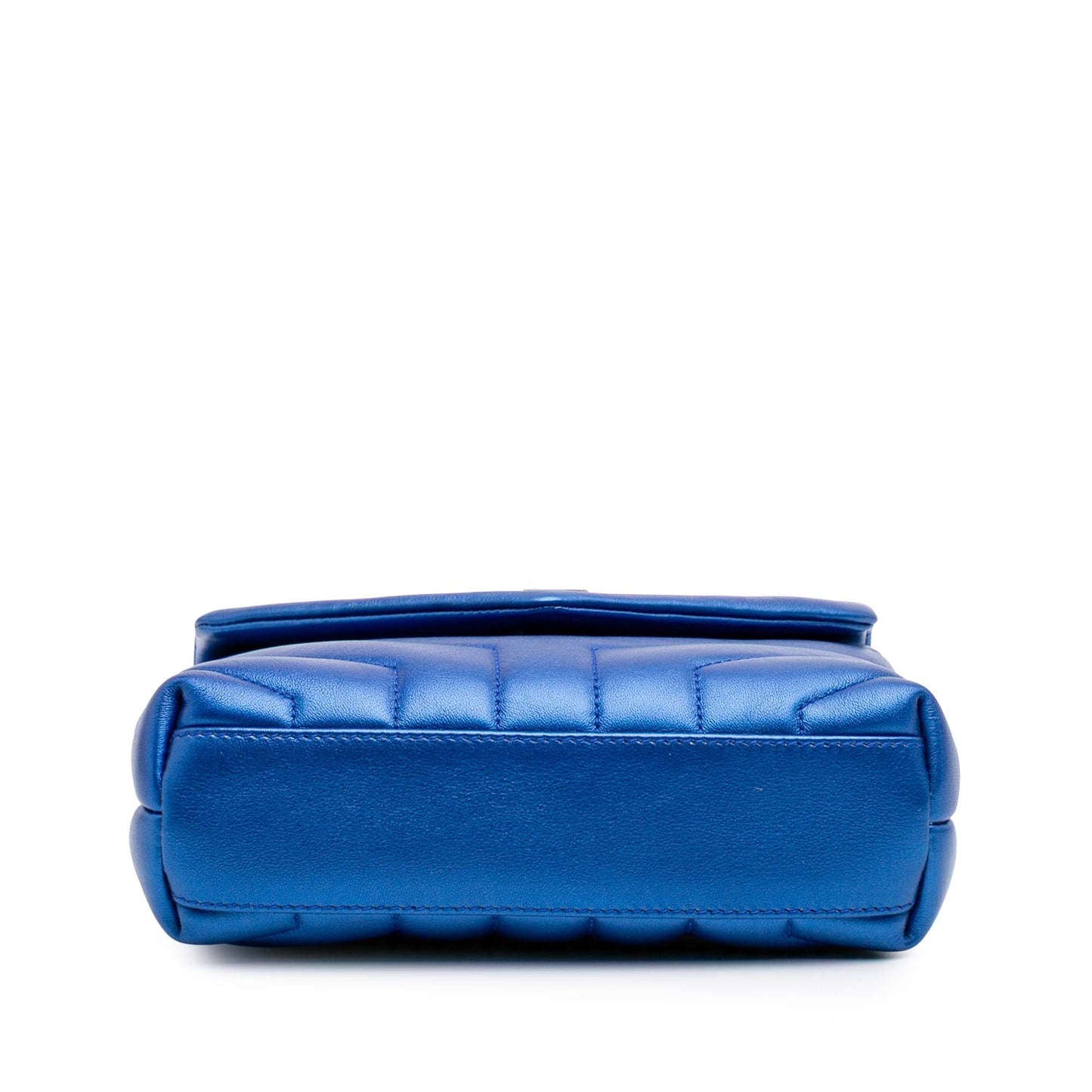 Saint Laurent Toy Loulou in Pelle di Vitello Metallizzata Blu – 2017 - Etoilux