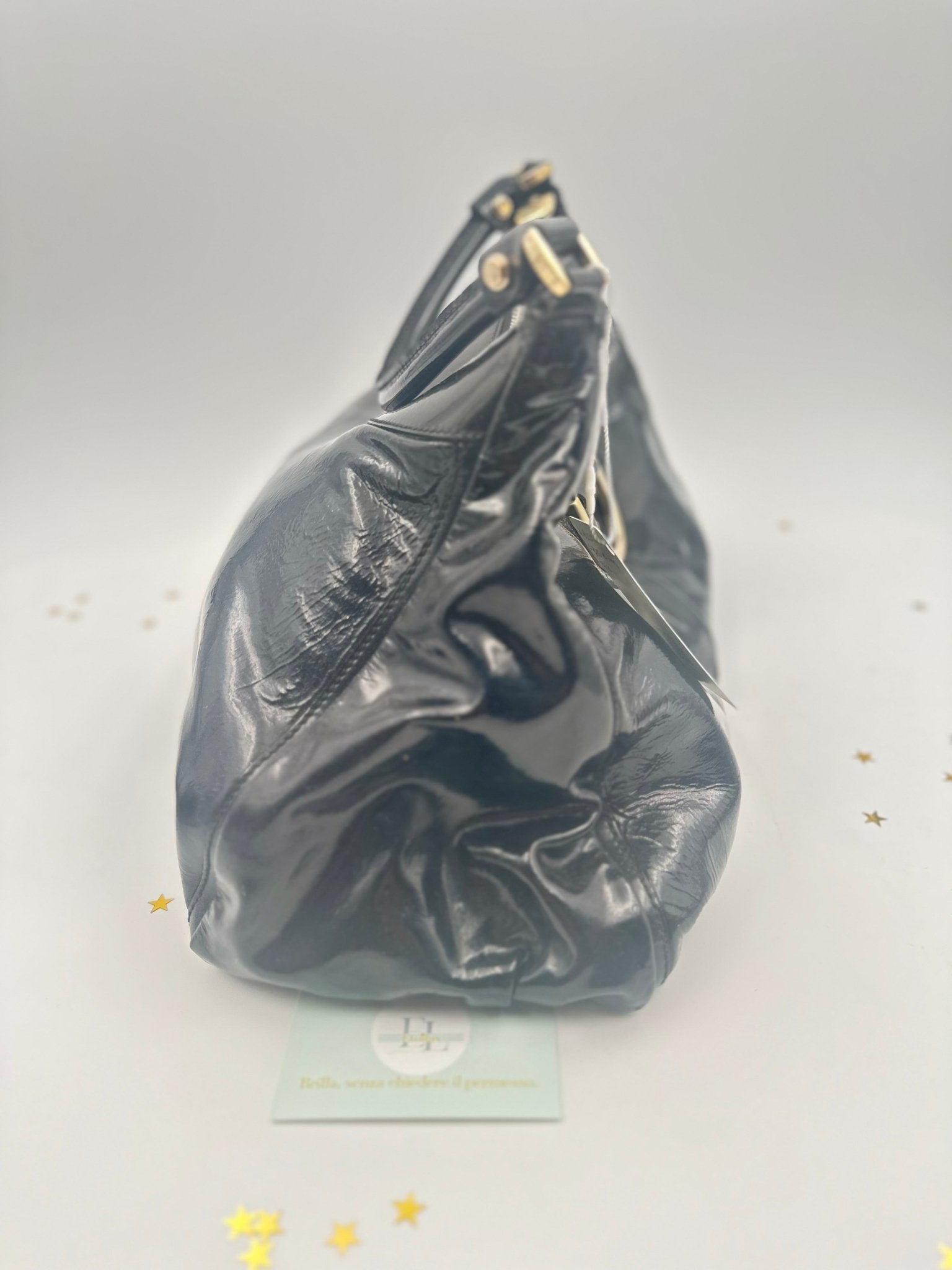 Gucci Indy Hobo Vernice Nera – Iconico Glamour Retrò - Etoilux