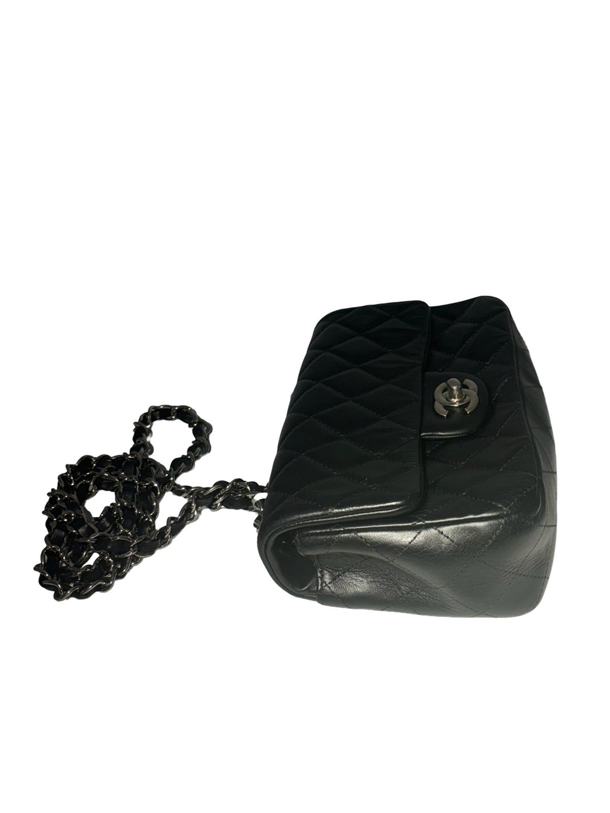 Chanel Classic Single Flap – Pelle trapuntata nera - Etoilux