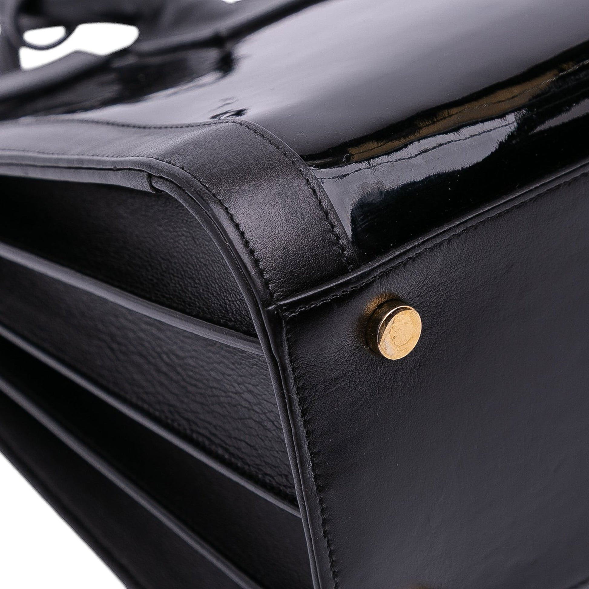 Saint Laurent Sac de Jour Large in pelle verniciata nera – 2014 - Etoilux