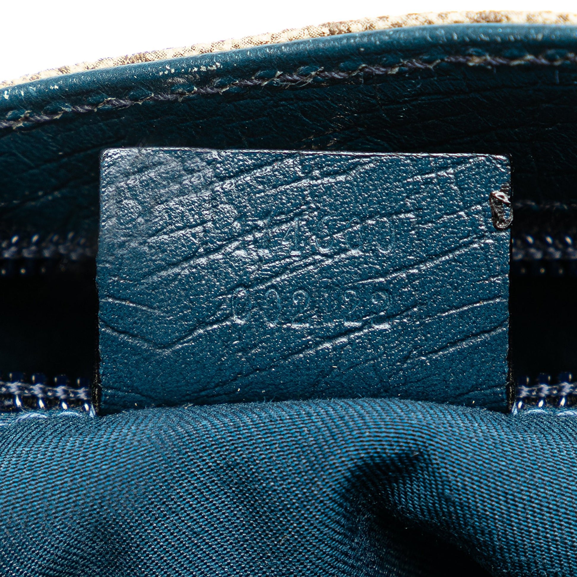 Gucci Mini Tote GG Canvas con Finiture in Pelle Blu Petrolio - Etoilux