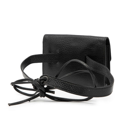 Hermès Courchevel Pochette Belt Bag 1981 – Pelle Vitello Noir - Etoilux