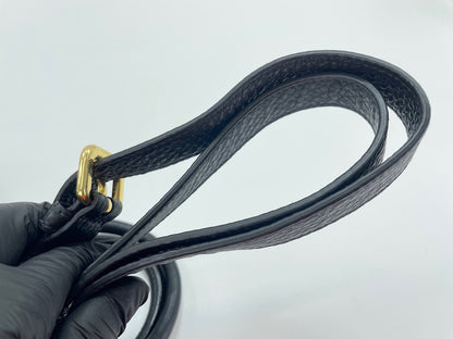 Prada Tote Convertibile Vitello Daino Nera Hardware Oro - Etoilux