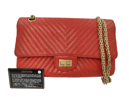 Chanel 2.55 Reissue lambskin chevron rouge aged gold 2017