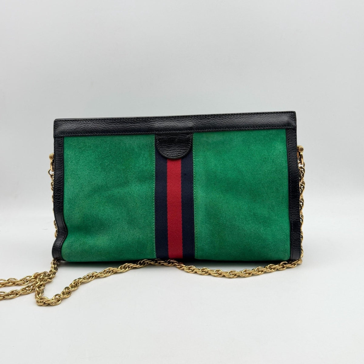 Gucci Borsa a spalla in suede verde - Etoilux