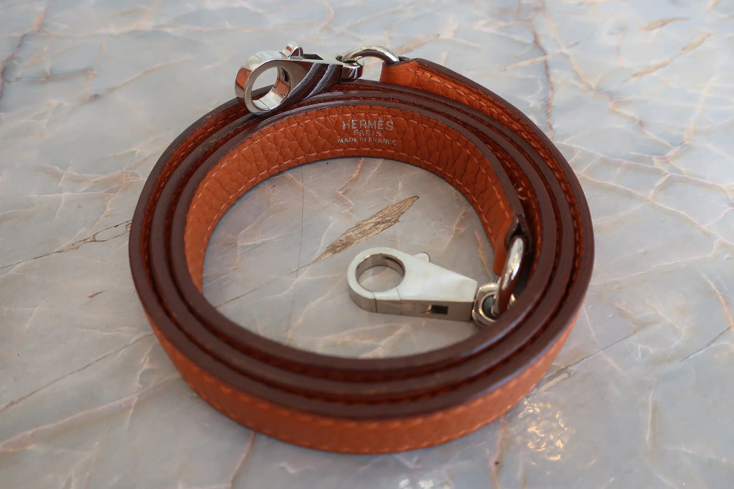 Hermès Kelly 28 Retourné Togo Orange Hardware Palladio 2004 - Etoilux