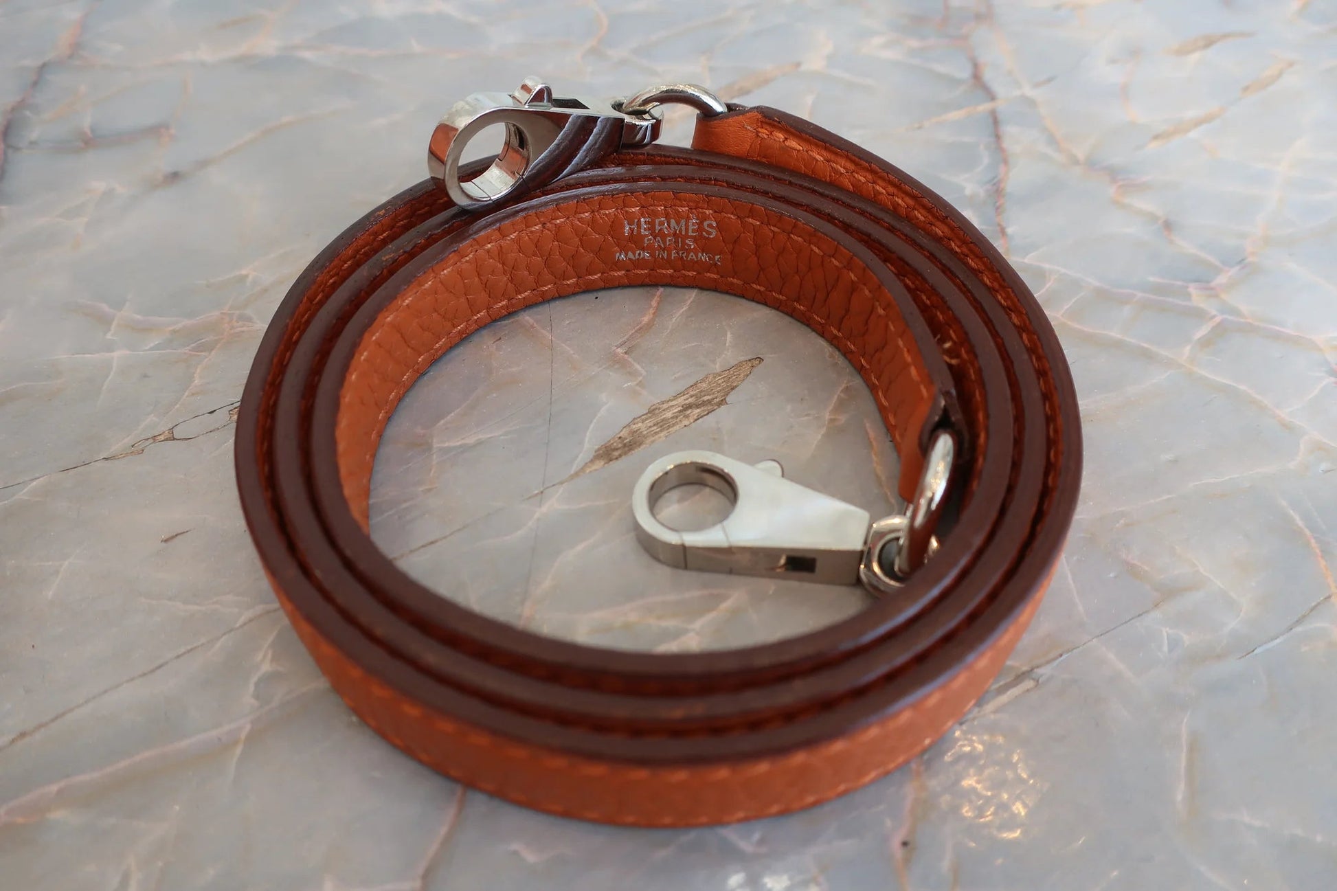 Hermès Kelly 28 Retourné Togo Orange Hardware Palladio 2004 - Etoilux