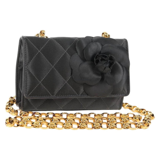 Chanel Mini Flap Bag Vintage Camellia Raso Nero – 15 cm - Etoilux