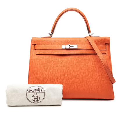 Hermès Kelly 35 Pelle Togo Arancione – 34 cm - Etoilux