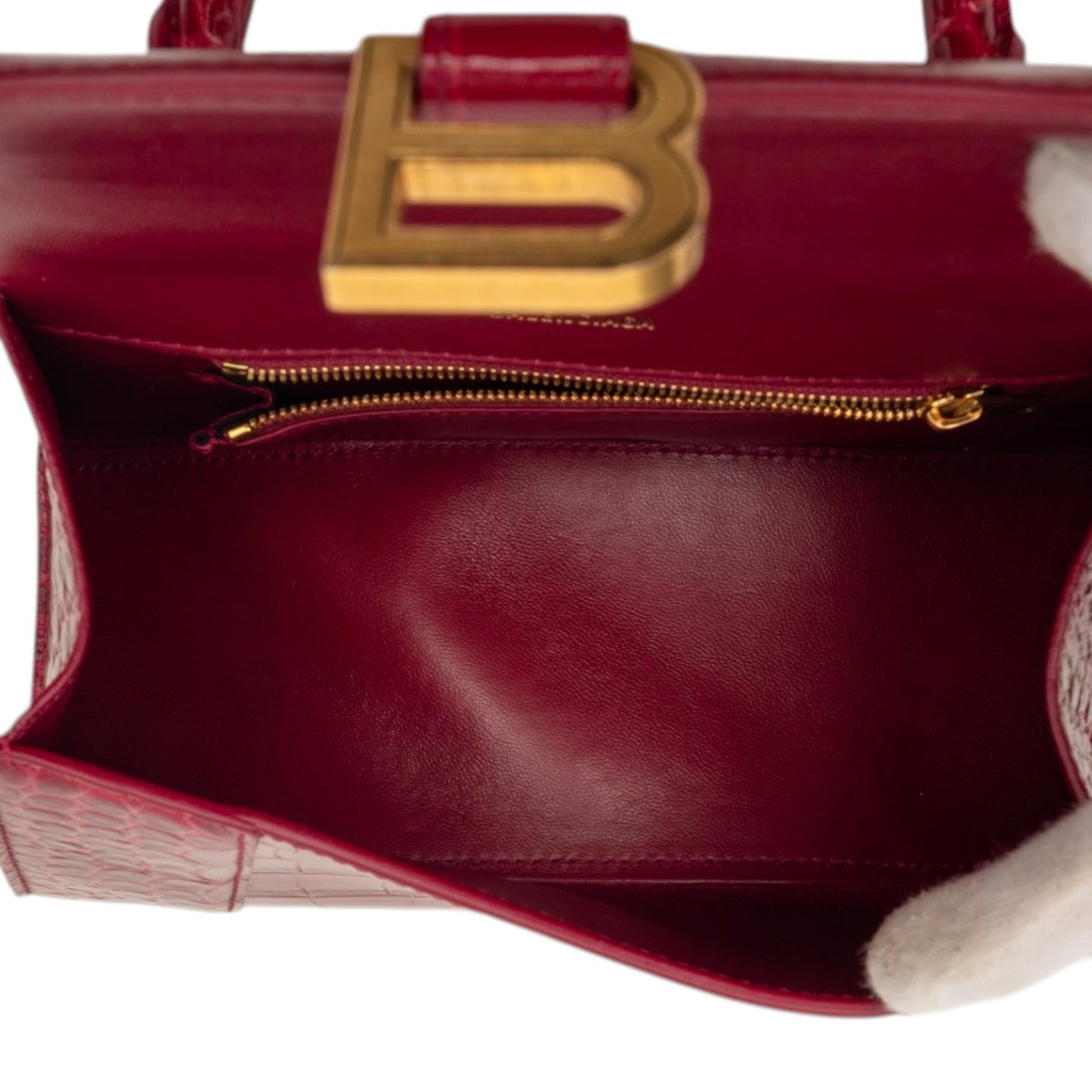 Balenciaga Hourglass Small Pelle Coccodrillo Rossa Hardware Oro – 22,5 cm - Etoilux
