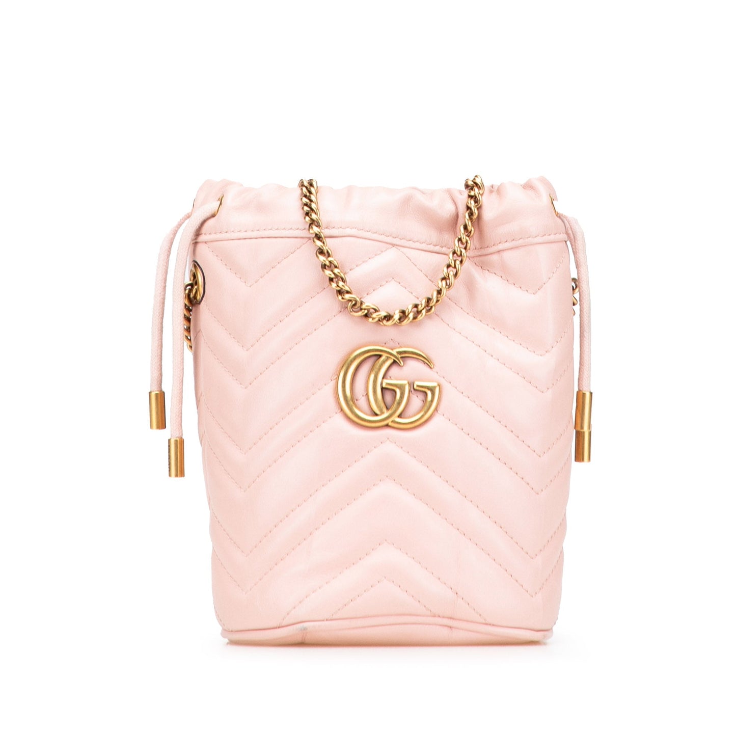 Gucci GG Marmont Mini Bucket Bag in pelle matelassé rosa cipria – 2016/2025 - Etoilux