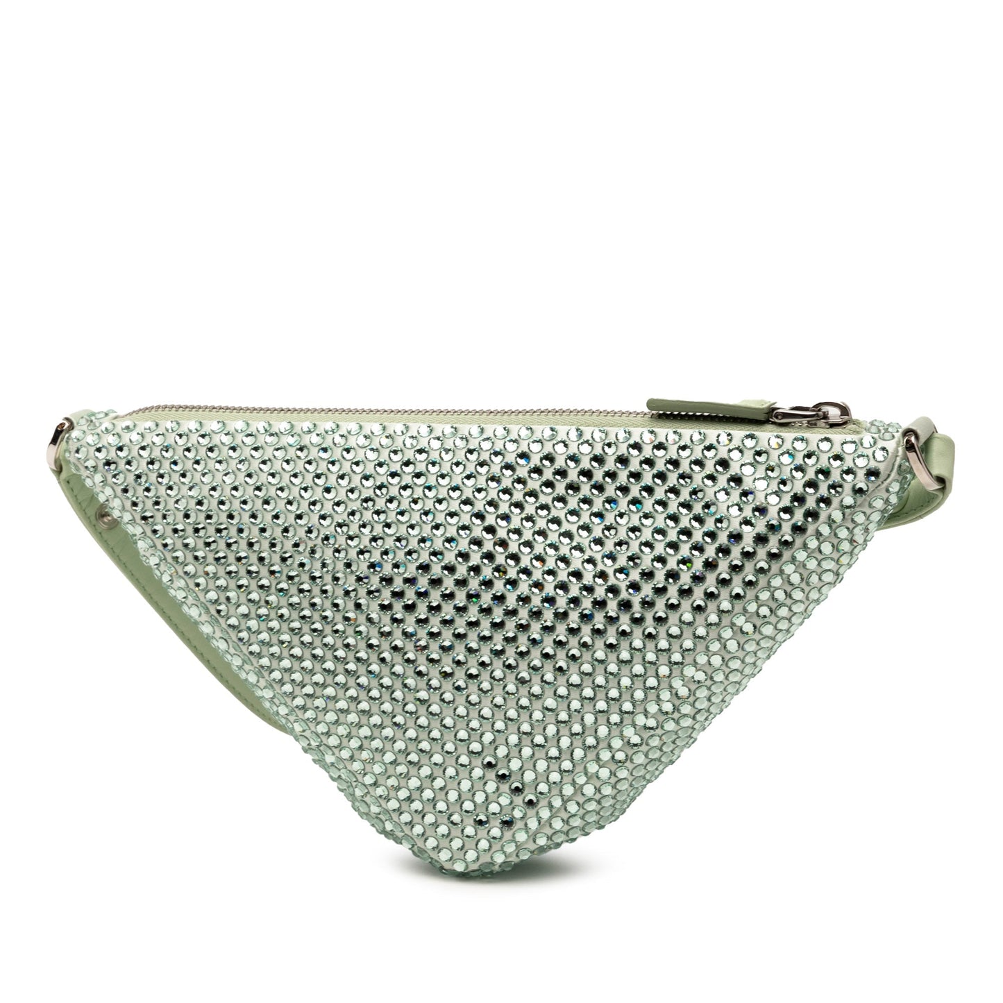 Prada Crystal Mini Triangle Bag Raso Verde Menta – 16 cm - Etoilux