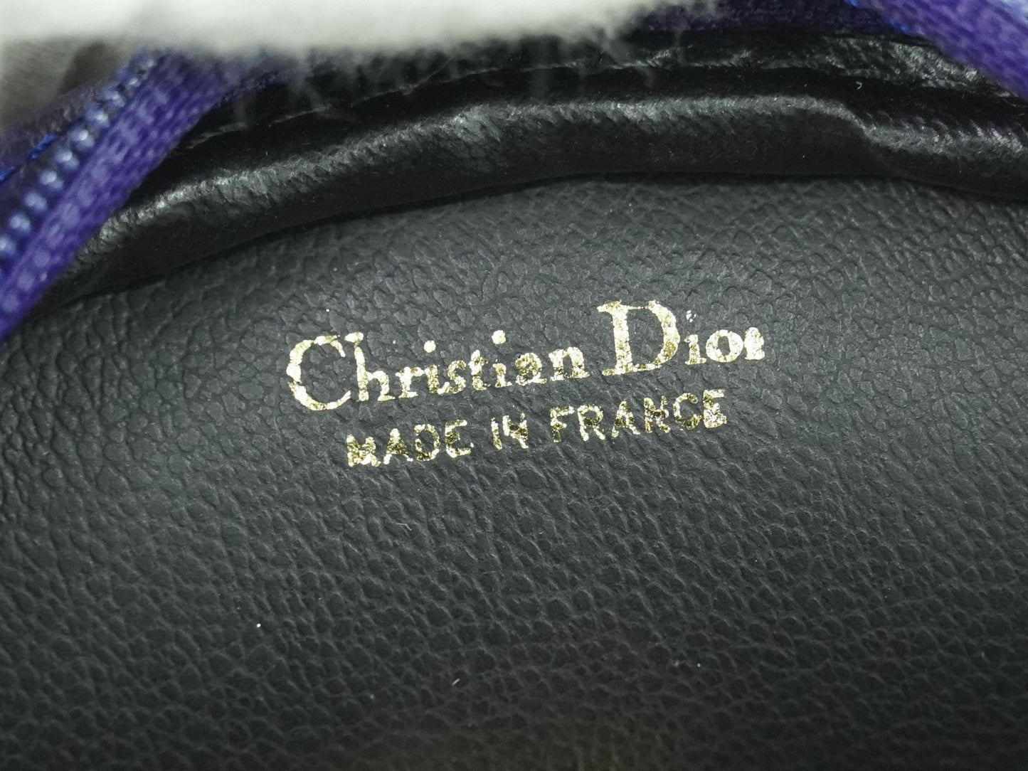 Christian Dior Vintage Zip Pochette in Pelle Blu - Etoilux