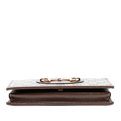 Gucci – Portafoglio GG Supreme Horsebit 1955 con catena - Etoilux