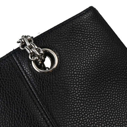 Chanel Mademoiselle Chain Shopping Bag Caviar Nero Hardware Argento – 28 cm - Etoilux